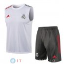 Senza Maniche Set Completo Maglia Real Madrid 2021/2022 Bianco Grigio