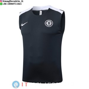 Senza Maniche Maglia Chelsea 2025/2026 Grigio Navy Bianco