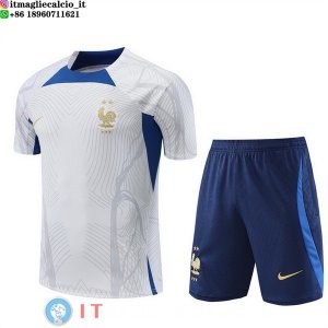 Formazione Set Completo Maglia Francia 2022 Bianco II Blu