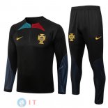 Giacca Set Completo Maglia Portogallo 2022 Nero