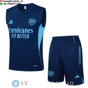 Senza Maniche Set Completo Maglia Arsenal 2025/2026 Blu Navy