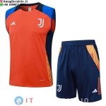 Senza Maniche Set Completo Maglia Juventus 2024/2025 Arancione Blu