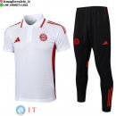 POLO Maglia Set Completo Bayern Monaco 2025/2026 Bianco Rosso Nero