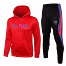 Giacca Felpa Cappuccio Set Completo Paris Saint Germain 21-22 Rosso Nero Purpureo