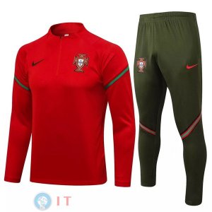 Giacca Set Completo Maglia Portogallo 2021 Rosso