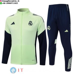 Giacca Lunga Zip Set Completo Real Madrid 25-26 Verde Luce