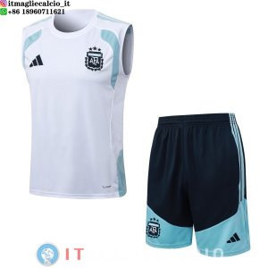 Senza Maniche Set Completo Maglia Argentina 2026 Bianco Blu
