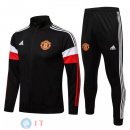 Giacca Set Completo Manchester United 21-22 Nero Rosso Bianco