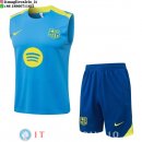 Senza Maniche Set Completo Maglia Barcellona 2025/2026 Blu I Giallo