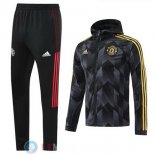 Giacca a Vento Set Completo Manchester United 21-22 Nero