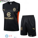 Senza Maniche Set Completo Maglia AC Milan 2025/2026 Nero Rosso