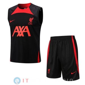 Senza Maniche Set Completo Maglia Liverpool 2022/2023 Nero I Rosso