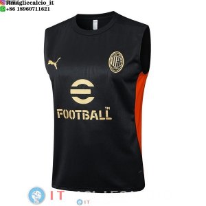 Senza Maniche Maglia AC Milan 2025/2026 Nero Rosso