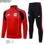 Giacca Full Zip e Pantaloni Allenamento Flamengo 2025/2026 Rosso Nero