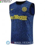 Senza Maniche Maglia Inter Milan 2023/2024 Blu Giallo