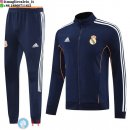 Giacca Lunga Zip Set Completo Real Madrid 25-26 Blu Navy