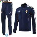 Giacca Lunga Zip Set Completo Real Madrid 25-26 Blu Navy Giacca Lunga Zip Set Completo Real Madrid 25-26 Blu Navy