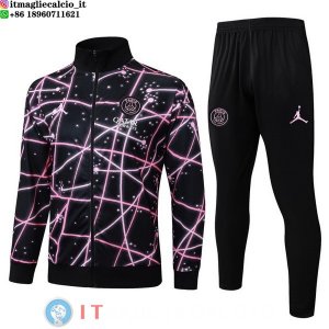 Giacca Lunga Zip Set Completo Paris Saint Germain 25-26 Nero Rosa