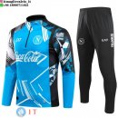 Felpa Da Allenamento Bambino Set Completo Napoli 24-25 Blu III Nero