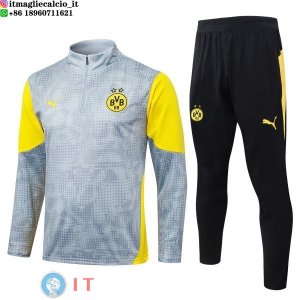 Felpa Da Allenamento Set Completo Borussia Dortmund 25-26 Grigio Giallo Nero