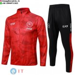 Giacca Lunga Zip Set Completo Napoli 24-25 Rosso Nero