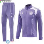 Giacca Lunga Zip Set Completo Manchester United 25-26 Purpureo Giacca Lunga Zip Set Completo Manchester United 25-26 Purpureo