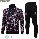 Giacca Lunga Zip Set Completo Paris Saint Germain 25-26 Nero Rosa Giacca Lunga Zip Set Completo Paris Saint Germain 25-26 Nero Rosa