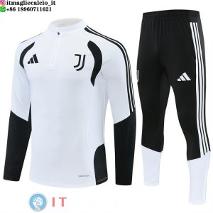 Tuta da Allenamento Bambino Juventus Mezza Cerniera 26-27 Bianco Nero