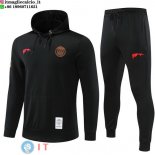 Giacca Felpa Cappuccio Set Completo Paris Saint Germain 22-23 Nero Rosso