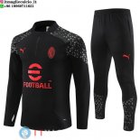 Felpa Da Allenamento Set Completo AC Milan 23-24 Nero Rosso