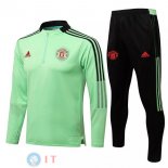 Giacca Set Completo Manchester United 21-22 Verde Nero