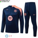 Tuta da Allenamento Bambino Barcellona Mezza Cerniera 25-26 Blu Navy Arancione