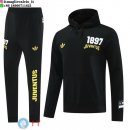 Giacca Felpa Cappuccio Set Completo Juventus 24-25 Nero