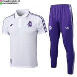 POLO Maglia Set Completo Real Madrid 2025/2026 Bianco Purpureo POLO Maglia Set Completo Real Madrid 2025/2026 Bianco Purpureo