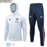 Giacca Felpa Cappuccio Set Completo Arsenal 2023/2024 Grigio Blu