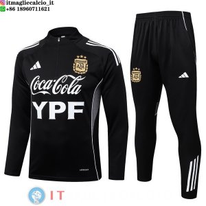 Tuta da Allenamento Argentina Mezza Cerniera 2026 Nero Bianco