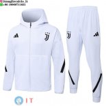 Giacca con Cappuccio e Zip Completa e Pantaloni Juventus 2025/2026 Bianco Nero
