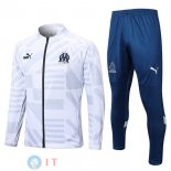 Giacca Set Completo Lunga Zip Marseille 22-23 Bianco Blu