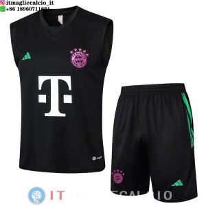 Senza Maniche Set Completo Maglia Bayern Monaco 2023/2024 Nero