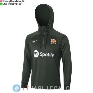 Giacca Felpa Cappuccio Barcellona 23-24 Verde Navy