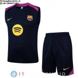 Senza Maniche Set Completo Maglia Barcellona 2025/2026 Blu Navy Purpureo Senza Maniche Set Completo Maglia Barcellona 2025/2026 Blu Navy Purpureo