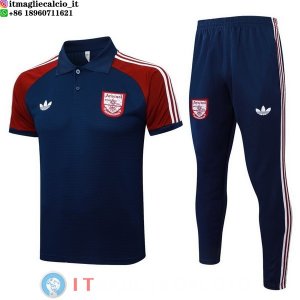 POLO Maglia Set Completo Arsenal 2025/2026 Navy I Rosso