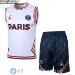 Senza Maniche Set Completo Maglia Paris Saint Germain 2023/2024 Bianco Rosso