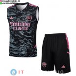 Senza Maniche Set Completo Maglia Arsenal 2023/2024 Verde Nero Rosa