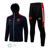 Giacca Felpa Cappuccio Set Completo Bayern Monaco 21-22 Nero Rosso