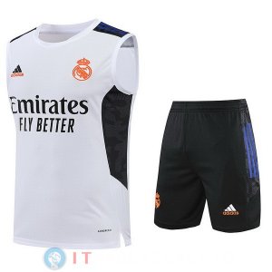 Senza Maniche Set Completo Maglia Real Madrid 2022/2023 Bianco Nero