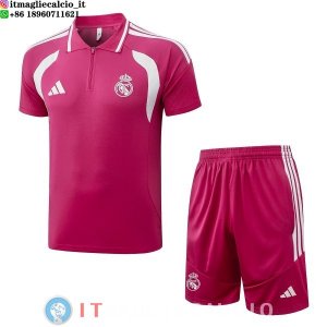 POLO Maglia Set Completo Real Madrid 2026/2027 Rosa Bianco