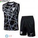 Senza Maniche Set Completo Maglia Chelsea 2025/2026 Nero Bianco