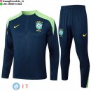 Felpa Da Allenamento Set Completo Brasile 2024 Blu Navy Verde