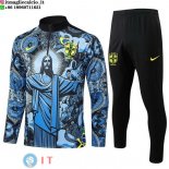 Felpa Da Allenamento Set Completo Brasile 2024 Grigio Nero
